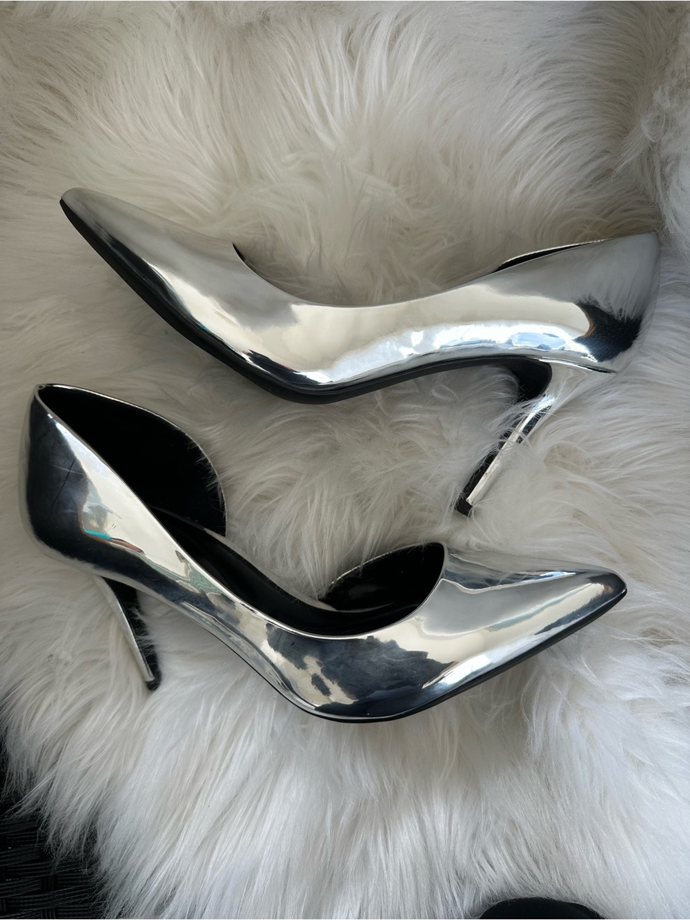 Jessica Simpson Metallic Silver Pointed-Toe Pumps - Women's Dress Heels